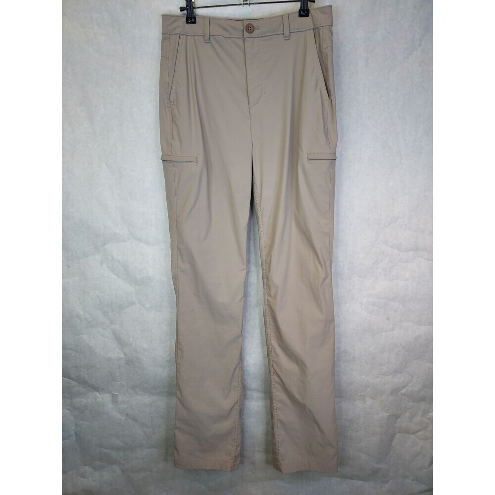 Eddie Bauer First Ascent Pants Women's 8 Tall Beige Hiking Nylon Stretch Outdoor